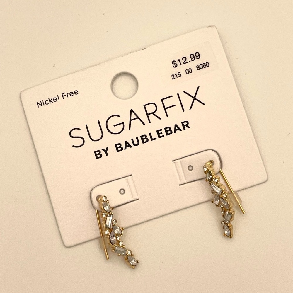 Sugar Fix by BaubleBar Crystal and Gold Earring Crawlers Climbers